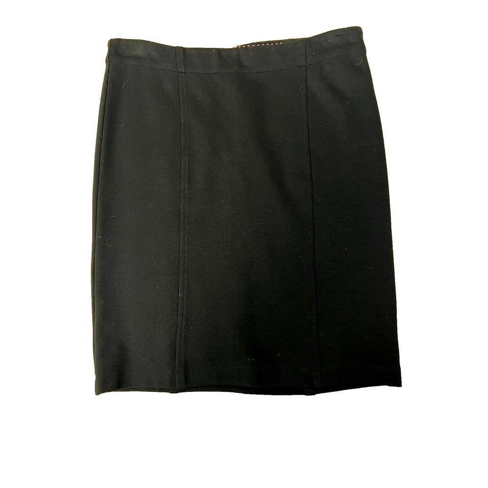 Alice & Olivia TO WORK! Short Pencil Skirt Black Rayon Blend Back Zip SZ 8